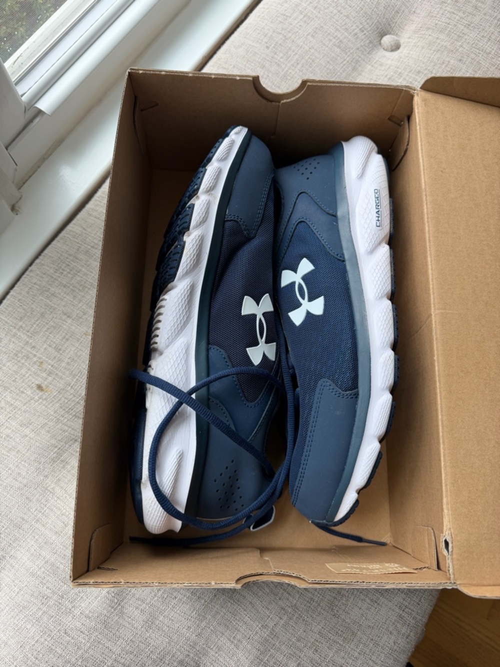 Under Armour Navy/White Charged Assert 9 Men's Running Shoes